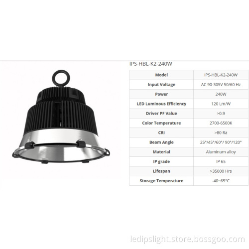 k2 series led high bay light 240W